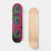 Trippy Turquoise Abstract Retro Liquid Swirl Persoonlijk Skateboard (Voorkant)