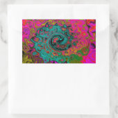 Trippy Turquoise Abstract Retro Liquid Swirl Rechthoekige Sticker (Tas)