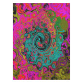 Trippy Turquoise Abstract Retro Liquid Swirl Tafelkleed (Voorkant)