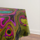 Trippy Turquoise Abstract Retro Liquid Swirl Tafelkleed (Voorbeeld)