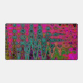 Trippy Turquoise Abstracte Retro Atomic Waves Bureaumat (Voorkant)