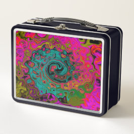 Trippy Turquoise Abstracte Retro Vloeibare Draaiko