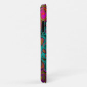 Trippy Turquoise Abstracte Retro Vloeibare Draaiko Case-Mate iPhone Case (Achterkant/rechts)