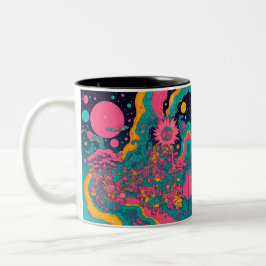Trippy Tweekleurige Koffiemok