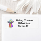 Trippy UFO Retour Adreslabels Etiket (Insitu)