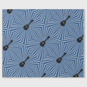 Trippy Ukulele Wrapping Papier - Blauw (Vlak)