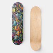 Trippy urban oerwoud surrealistische street art persoonlijk skateboard (Voorkant)