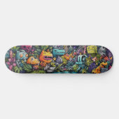 Trippy urban oerwoud surrealistische street art persoonlijk skateboard (Horizontaal)
