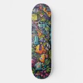 Trippy urban oerwoud surrealistische street art persoonlijk skateboard (Voorkant)