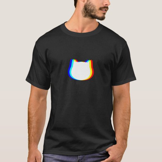 Trippy Vaporwave Cat Halloween Techno Rave EDM Pre T-shirt (Voorkant)