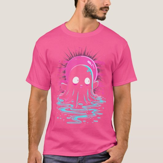 Trippy Vaporwave Ghost Techno Rave Halloween Edm P T-shirt (Voorkant)