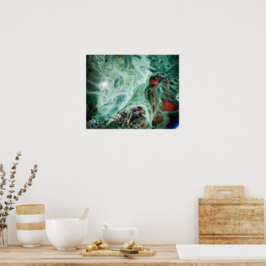 Trippy verf poster (Keuken)