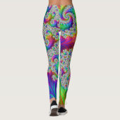Trippy Vibrant Bold Trippy Rainbow Spiral Fractal Leggings (Achterkant)