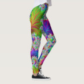 Trippy Vibrant Bold Trippy Rainbow Spiral Fractal Leggings (Rechts)