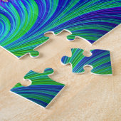 Trippy Vibrant Bold Trippy Rainbow Spiral Fractal Legpuzzel (Zijkant)