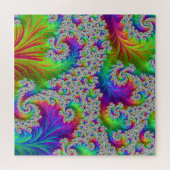 Trippy Vibrant Bold Trippy Rainbow Spiral Fractal Legpuzzel (Horizontaal)