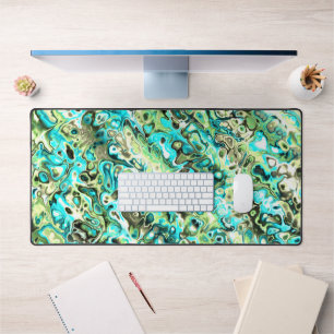 Trippy Vibrant Groovy Boho Hippie Fractal Marmer Bureaumat