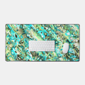 Trippy Vibrant Groovy Boho Hippie Fractal Marmer Bureaumat (Keyboard & Muis)