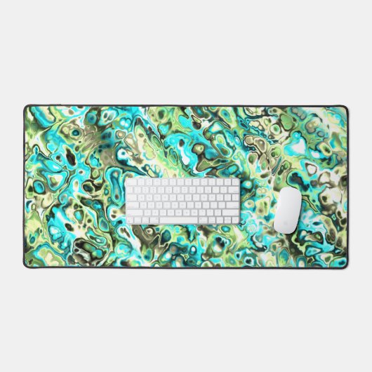 Trippy Vibrant Groovy Boho Hippie Fractal Marmer Bureaumat (Keyboard & Muis)
