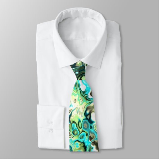 Trippy Vibrant Groovy Boho Hippie Fractal Marmer Stropdas (Gebonden)