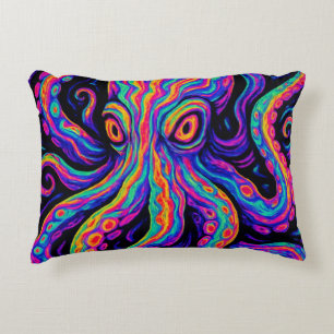 Trippy Vibrant Octopus Accent Kussen