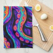 Trippy Vibrant Octopus Theedoek (Quarter Fold)