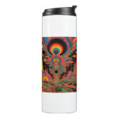 Trippy Vintage 1960s Psychedelic Retro Artwork Thermosbeker (Gedraaid links)
