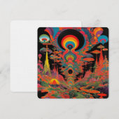 Trippy Vintage 1960s Psychedelische Retro Kunst Kaart (Voorkant / Achterkant)