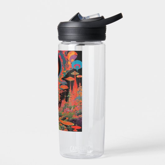 Trippy Vintage 1960s Psychedelische Retro Kunst Waterfles (Links)