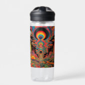 Trippy Vintage 1960s Psychedelische Retro Kunst Waterfles (Voorkant)