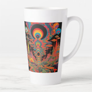 Trippy Vintage psychedelische retro kunst uit de j Latte Mok