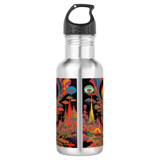 Trippy Vintage psychedelische retro kunst uit de j Waterfles (Voorkant)