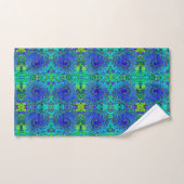 Trippy Violet Blue Abstract Retro vloeistof Bad Handdoek (Handdoek)
