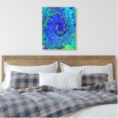 Trippy Violet Blue Abstract Retro vloeistof Canvas Afdruk (Insitu (Slaapkamer))