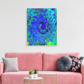 Trippy Violet Blue Abstract Retro vloeistof Canvas Afdruk (Insitu (Woonkamer))