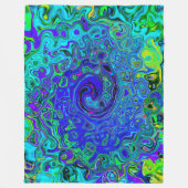 Trippy Violet Blue Abstract Retro vloeistof Fleece Deken (Voorkant)