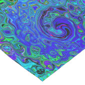 Trippy Violet Blue Abstract Retro vloeistof Korte Tafelloper (Hoek)