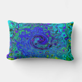 Trippy Violet Blue Abstract Retro vloeistof Kussen