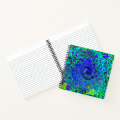 Trippy Violet Blue Abstract Retro vloeistof Notitieboek (Binnen)