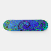 Trippy Violet Blue Abstract Retro vloeistof Persoonlijk Skateboard (Horizontaal)