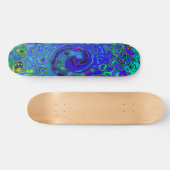 Trippy Violet Blue Abstract Retro vloeistof Persoonlijk Skateboard (Horizontaal)