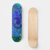 Trippy Violet Blue Abstract Retro vloeistof Persoonlijk Skateboard (Voorkant)