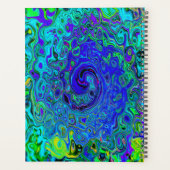 Trippy Violet Blue Abstract Retro vloeistof Planner (Achterkant)