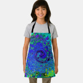 Trippy Violet Blue Abstract Retro vloeistof Schort (Insitu)