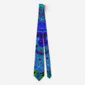 Trippy Violet Blue Abstract Retro vloeistof Stropdas (Voorkant)