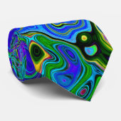 Trippy Violet Blue Abstract Retro vloeistof Stropdas (Opgerold)