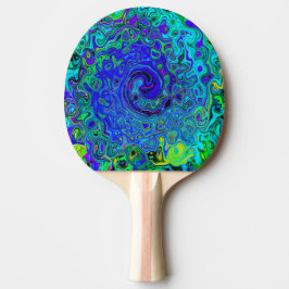 Trippy Violet Blue Abstract Retro vloeistof Tafeltennisbatje