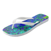Trippy Violet Blue Abstract Retro vloeistof Teenslippers (Schuin)