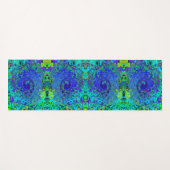 Trippy Violet Blue Abstract Retro vloeistof Yogamat (Voorkant (horizontaal))