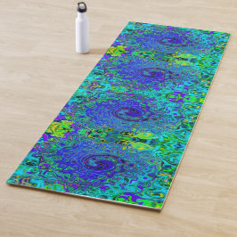 Trippy Violet Blue Abstract Retro vloeistof Yogamat